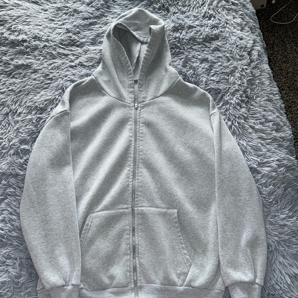 Grey Oversized Zip up